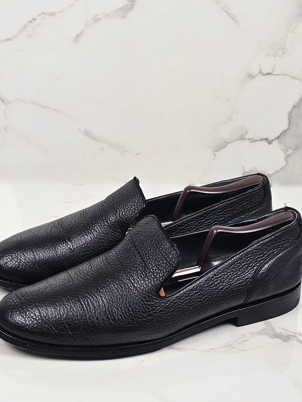 Tecovas The Monterrey Black  Leather Venetian Slip-On Loafers (Men’s Size 13 D)